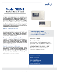 Thumbnail of document Data Sheet - SRIM1 Room Isolation Monitor